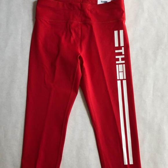 Tommy Hilfiger Pants - Tommy Hilfiger TH Sport Leggings Red Capri